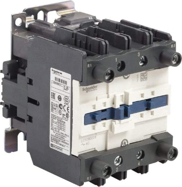 Schneider Electric - 4 Pole, 120 Coil VAC at 60 Hz, 125 Amp at 440 VAC, Nonreversible IEC Contactor - Bureau Veritas, CCC, CSA, CSA C22.2 No. 14, DNV, EN/IEC 60947-4-1, EN/IEC 60947-5-1, GL, GOST, LROS, RINA, RoHS Compliant, UL 508, UL Listed - Apex Tool & Supply