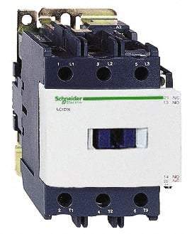 Schneider Electric - 3 Pole, 24 Coil VDC, 80 Amp at 440 VAC, Nonreversible IEC Contactor - Bureau Veritas, CCC, CSA, CSA C22.2 No. 14, DNV, EN/IEC 60947-4-1, EN/IEC 60947-5-1, GL, GOST, LROS, RINA, RoHS Compliant, UL 508, UL Listed - Apex Tool & Supply