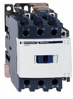 Schneider Electric - 3 Pole, 480 Coil VAC at 60 Hz, 50 Amp at 440 VAC and 80 Amp at 440 VAC, Nonreversible IEC Contactor - 1 Phase hp: 3 at 115 VAC, 7.5 at 230/240 VAC, 3 Phase hp: 15 at 200/208 VAC, 15 at 230/240 VAC, 40 at 460/480 VAC, 40 at 575/600 VAC - Apex Tool & Supply