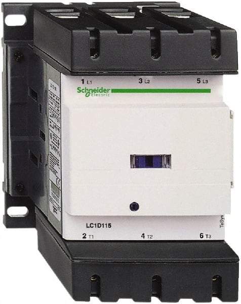 Schneider Electric - 3 Pole, 24 Coil VAC at 50/60 Hz, 150 Amp at 440 VAC, Nonreversible IEC Contactor - Bureau Veritas, CCC, CSA, CSA C22.2 No. 14, DNV, EN/IEC 60947-4-1, EN/IEC 60947-5-1, GL, GOST, LROS, RINA, RoHS Compliant, UL 508, UL Listed - Apex Tool & Supply