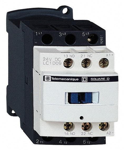 Schneider Electric - 3 Pole, 36 Coil VDC, 25 Amp at 440 VAC and 9 Amp at 440 VAC, Nonreversible IEC Contactor - 1 Phase hp: 0.5 at 115 VAC, 1 at 230/240 VAC, 3 Phase hp: 2 at 200/208 VAC, 2 at 230/240 VAC, 5 at 460/480 VAC, 7.5 at 575/600 VAC - Apex Tool & Supply