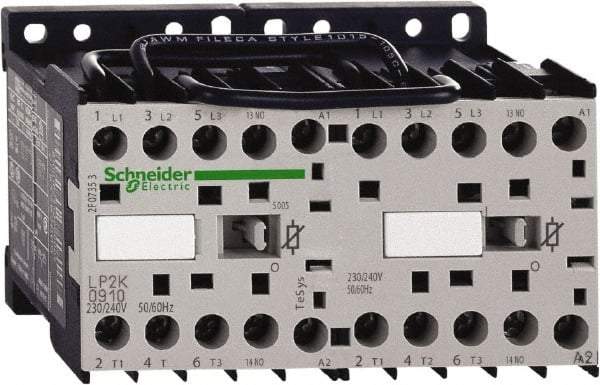 Schneider Electric - 3 Pole, 24 Coil VDC, 6 Amp at 440 VAC, Reversible IEC Contactor - BS 5424, CSA, IEC 60947, NF C 63-110, RoHS Compliant, UL Listed, VDE 0660 - Apex Tool & Supply