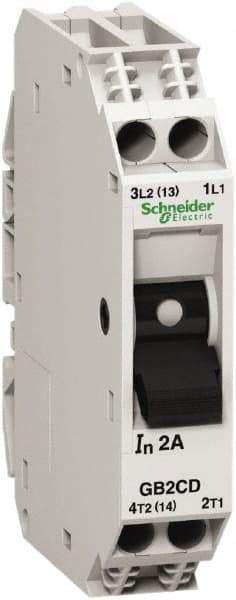 Schneider Electric - 6 Amp, 1 Pole, Backplate, Clip, DIN Rail Mount Circuit Protector - Thermal Magnetic Trip, Multiple Breaking Capacity Ratings, 67mm Deep x 74mm High x 15mm Wide - Apex Tool & Supply