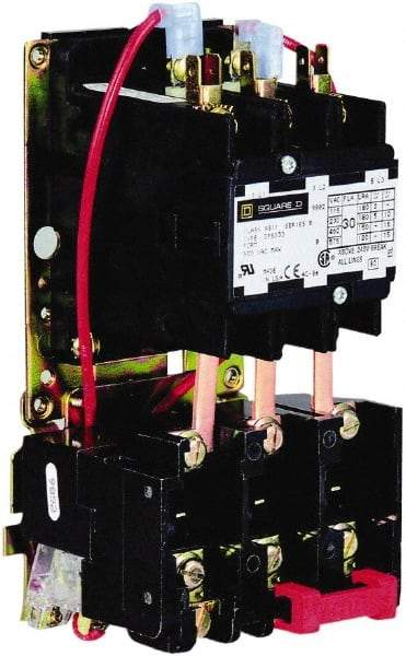 Square D - 2 Pole, 40 Amp Inductive Load, 208 to 240 Coil VAC at 60 Hz and 220 Coil VAC at 50 Hz, Definite Purpose Contactor - Phase 1 Hp:  3 at 115 VAC, 7.5 at 230 VAC, Open Enclosure - Apex Tool & Supply