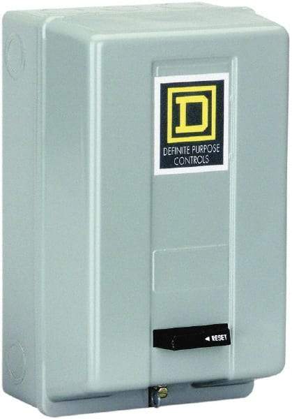 Square D - 2 Pole, 25 Amp Inductive Load, 110 Coil VAC at 50 Hz and 120 Coil VAC at 60 Hz, Definite Purpose Contactor - Phase 1 Hp:  2 at 115 VAC, 5 at 230 VAC, Enclosed Enclosure, NEMA 1 - Apex Tool & Supply
