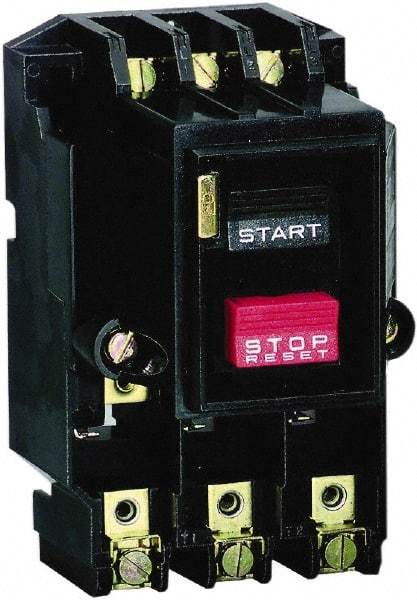 Square D - 3 Poles, 27 Amp, M-0 NEMA, Open Pushbutton Manual Motor Starter - 3 hp at 200 to 230 VAC & 5 hp at 380 to 575 VAC, CSA & UL Listed - Apex Tool & Supply