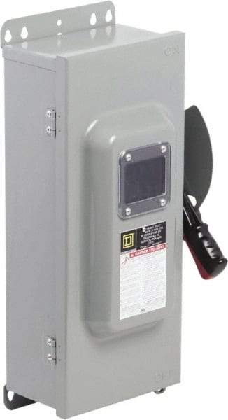 Square D - 100 Amp, 600 VAC/VDC, 3 Pole Nonfused Safety Switch - NEMA 12 & 3R, 40 hp at 600 VAC, 50 hp at 600 VDC (Single Phase), 100 hp at 600 VAC, 50 hp at 600 VDC (Triple Phase) - Apex Tool & Supply