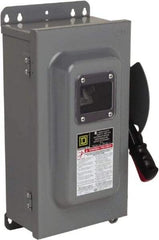 Square D - 60 Amp, 600 VAC/VDC, 3 Pole Nonfused Safety Switch - NEMA 12 & 3R, 30 hp at 600 VAC (Single Phase), 60 hp at 600 VAC, 30 hp at 600 VDC (Triple Phase) - Apex Tool & Supply
