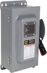 Square D - 60 Amp, 600 VAC, 600 VDC, 3 Pole Fused Safety Switch - NEMA 12 & 3R, 20 hp at 480 VDC (Single Phase), 50 hp at 600 VAC, 30 hp at 600 VDC (Triple Phase) - Apex Tool & Supply