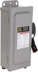 Square D - 30 Amp, 600 VAC/VDC, 3 Pole Fused Safety Switch - NEMA 12 & 3R, 7.5 hp at 480 VAC, 5 hp at 250 VDC (Single Phase), 20 hp at 600 VAC, 10 hp at 600 VDC (Triple Phase) - Apex Tool & Supply