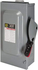 Square D - 30 Amp, 600 VAC/VDC, 3 Pole Fused Safety Switch - NEMA 3R, 7.5 hp at 480 VAC, 5 hp at 250 VDC (Single Phase), 20 hp at 600 VAC, 10 hp at 600 VDC (Triple Phase), 3PST Contact Form - Apex Tool & Supply