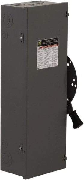 Square D - 100 Amp, 240 VAC, 250 VDC, 3 Pole Nonfused Safety Switch - NEMA 1, 15 hp at 240 VAC, 20 hp at 250 VDC (Single Phase), 30 hp at 240 VAC, 20 hp at 250 VDC (Triple Phase), 3PDT Contact Form - Apex Tool & Supply