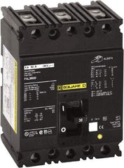 Square D - 20 Amp, 250 VDC, 480 VAC, 3 Pole, Panel Mount Molded Case Circuit Breaker - Thermal Magnetic Trip, 18 kA at 480/600 VAC Breaking Capacity, 12-4 (Aluminum), 14-4 (Copper) AWG, 4.13 Inch Deep x 6 Inch High x 4-1/2 Inch Long - Apex Tool & Supply