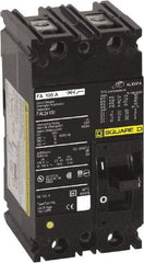 Square D - 100 Amp, 240 VAC, 2 Pole, Panel Mount Molded Case Circuit Breaker - Thermal Magnetic Trip, 10 kA at 240 VAC Breaking Capacity, 12-1/0 (Aluminum), 14-1/0 (Copper) AWG, 4.16 Inch Deep x 6 Inch High x 3 Inch Long - Apex Tool & Supply