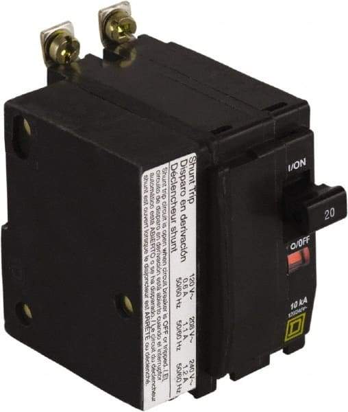 Square D - 20 Amp, 240 VAC, 2 Pole, Bolt On Miniature Circuit Breaker - 14-8 AWG - Apex Tool & Supply