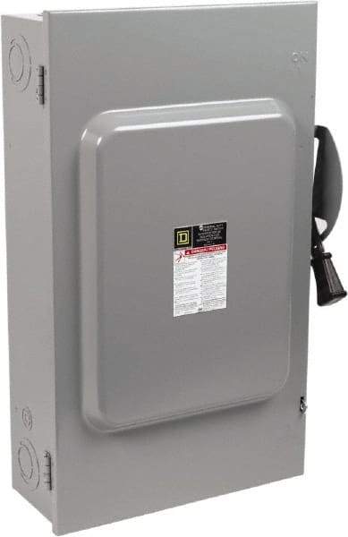 Square D - 200 Amp, 240 V, 3 Pole Nonfused Safety Switch - NEMA 1, 15 hp at 240 VAC (Single Phase), 60 hp at 240 VAC (Triple Phase), 3PST Contact Form - Apex Tool & Supply