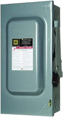 Square D - 100 Amp, 240 V, 2 Pole Fused Safety Switch - NEMA 1, 15 hp at 240 VAC (Single Phase), 30 hp at 240 VAC (Triple Phase), DPST Contact Form - Apex Tool & Supply