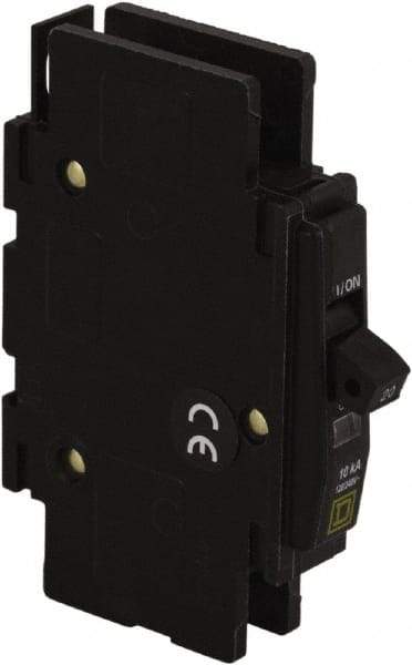 Square D - 10 Amp, 120/240 VAC, 1 Pole, DIN Rail Mounted, Flush Mount, Surface Mount Miniature Circuit Breaker - Thermal Magnetic Trip, 10 kA at 120/240 VAC Breaking Capacity, 14-2 (Aluminum), 14-2 (Copper) AWG, 74mm Deep x 103mm High x 19mm Wide - Apex Tool & Supply