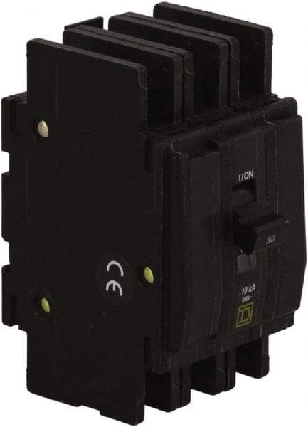 Square D - 10 Amp, 240 VAC, 3 Pole, Panel Mount Miniature Circuit Breaker - 14-2 AWG - Apex Tool & Supply