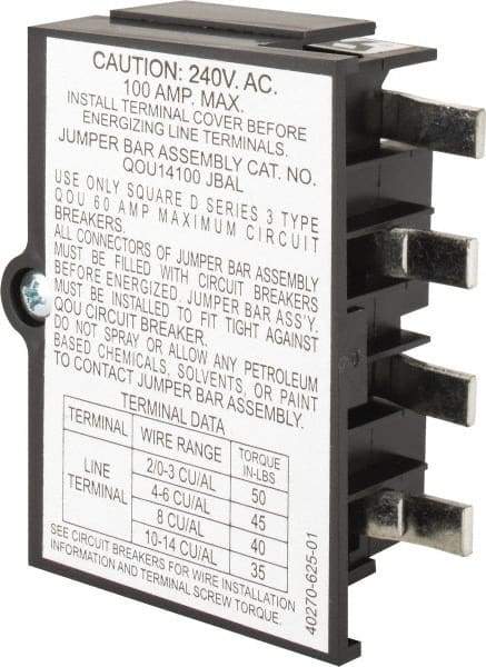 Square D - 100 Amp Circuit Breaker Jumper Bar Assembly - Use with QOU Circuit Breaker - Apex Tool & Supply