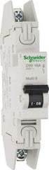 Schneider Electric - 15 Amp, 125 VDC, 240 VAC, 60 VDC, 1 Pole, DIN Rail Mount, Fixed Mount Miniature Circuit Breaker - Thermal Magnetic Trip, Multiple Breaking Capacity Ratings, 73mm Deep x 123mm High x 18mm Wide - Apex Tool & Supply