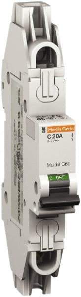 Schneider Electric - 6 Amp, 277 VAC, 1 Pole, Miniature Circuit Breaker - Thermal Magnetic Trip, 10 kA at 277 VAC Breaking Capacity, 74mm Deep x 141mm High x 18mm Wide - Apex Tool & Supply
