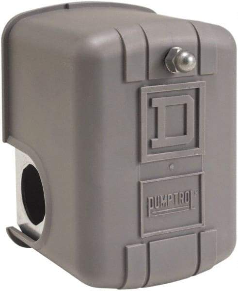 Square D - 1 NEMA Rated, DP, 125 psi, Air Compressor, Electromechanical Pressure and Level Switch - Fixed Pressure, 115 VAC, 1/4 Inch Connector, Screw Terminal, For Use with Power Circuits - Apex Tool & Supply