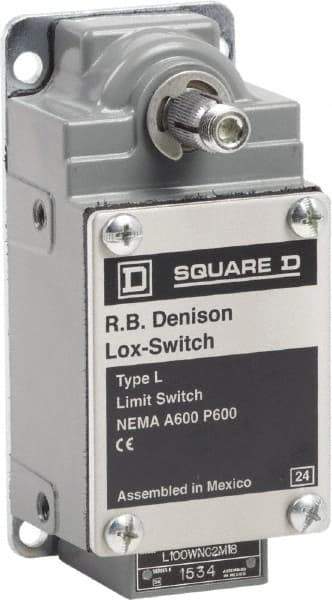 Square D - DPST, 2NC, 600 Volt Screw Terminal, Rotary Spring Return Actuator, General Purpose Limit Switch - 1, 2, 4, 12, 13 NEMA Rating, IP67 IPR Rating - Apex Tool & Supply