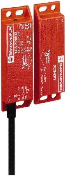 Telemecanique Sensors - NO/2NC Configuration, 24 VDC, 100 Amp, Plastic Noncontact Safety Limit Switch - 5m Cable Length, 25mm Wide x 13mm Deep x 88mm High, IP66, IP67 Ingress Rating - Apex Tool & Supply