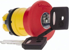 Schneider Electric - 22mm Mount Hole, Extended Mushroom Head, Pushbutton Switch Only - Round, Red Pushbutton, Maintained (MA), Momentary (MO) - Apex Tool & Supply