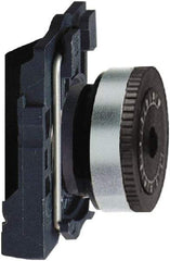 Schneider Electric - 22mm, White Markings, Selector Switch Head and Mounting Base - For Use with 6 mm Shaft Potentiometer - Apex Tool & Supply