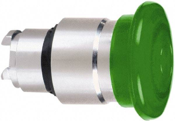 Schneider Electric - 22mm Mount Hole, Extended Mushroom Head, Pushbutton Switch Only - Round, Green Pushbutton, Nonilluminated, Momentary (MO) - Apex Tool & Supply