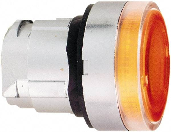 Schneider Electric - 22mm Mount Hole, Flush, Pushbutton Switch Only - Round, Orange Pushbutton, Illuminated, Momentary (MO) - Apex Tool & Supply