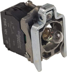 Schneider Electric - Pushbutton Switch Mounting Collar with Contact Block & Light Module - BA 9s Lamp - Apex Tool & Supply