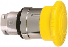 Schneider Electric - 22mm Mount Hole, Extended Mushroom Head, Pushbutton Switch Only - Round, Yellow Pushbutton, Nonilluminated, Maintained (MA) - Apex Tool & Supply