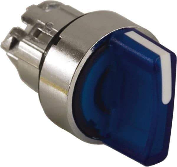 Schneider Electric - 22mm Mount Hole, 2 Position, Handle Operated, Selector Switch - Blue, Maintained (MA), Illuminated, Shock, Vibration and Water Resistant - Apex Tool & Supply