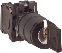 Schneider Electric - 22mm Mount Hole, 3 Position, Key Operated, Selector Switch with Contact Blocks - Maintained (MA), 2NO, Shock, Vibration and Water Resistant - Apex Tool & Supply