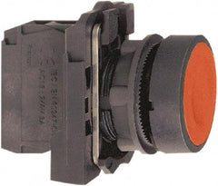 Schneider Electric - 22mm Mount Hole, Flush, Pushbutton Switch with Contact Block - Round, Red Pushbutton, Momentary (MO) - Apex Tool & Supply