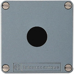 Schneider Electric - 1 Hole, Zinc Alloy Pushbutton Switch Enclosure - 80mm High x 80mm Wide x 49mm Deep - Apex Tool & Supply