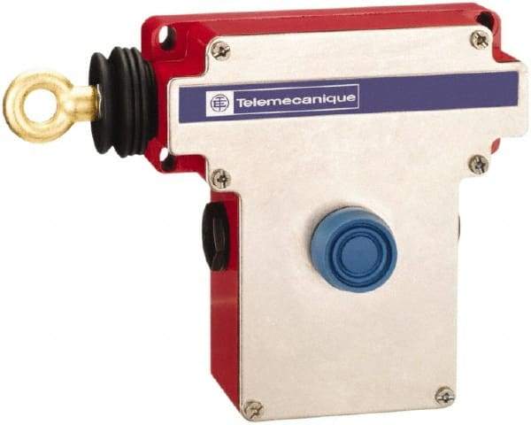 Telemecanique Sensors - 10 Amp, NO/NC Configuration, Left Hand Operation, Rope Operated Limit Switch - Pushbutton Reset, Rope Pull, No Pilot Light, 300 VAC - Apex Tool & Supply
