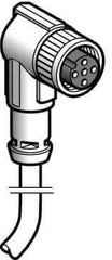 Telemecanique Sensors - 4 Amp, M12 4 Pin Elbowed Female Cordset Sensor and Receptacle - 250 VAC, 300 VDC, 5m Cable Length, IP67 Ingress Rating - Apex Tool & Supply