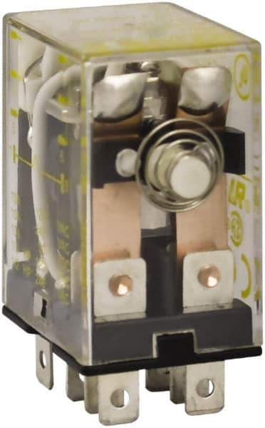 Square D - 1/2 hp at 240 Volt & 1/3 hp at 120 Volt, Electromechanical Plug-in General Purpose Relay - 10 Amp at 240 VAC, DPDT, 240 VAC at 50/60 Hz - Apex Tool & Supply