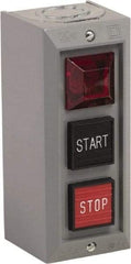 Schneider Electric - 3 Operator, Projecting Pushbutton Control Station - Start, Stop (Legend), Momentary Switch, NO/NC Contact, NEMA 1 - Apex Tool & Supply