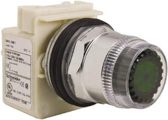 Schneider Electric - 30mm Mount Hole, Extended Straight, Pushbutton Switch Only - Round, Green Pushbutton, Momentary (MO), Weatherproof, Dust and Oil Resistant - Apex Tool & Supply