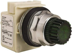 Schneider Electric - 30mm Mount Hole, Extended Straight, Pushbutton Switch Only - Round, Green Pushbutton, Momentary (MO), Weatherproof, Dust and Oil Resistant - Apex Tool & Supply