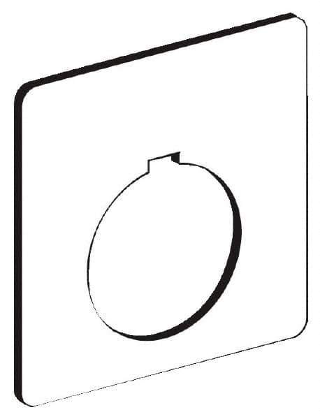 Schneider Electric - Square, Plastic Legend Plate - Blank - White Background, 30mm Hole Diameter, 57 Inch Square - Apex Tool & Supply