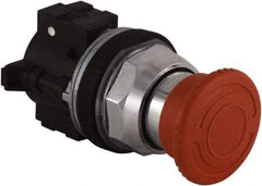 Schneider Electric - Extended Mushroom Head Pushbutton Switch Emergency Stop - Red, Round Button - Apex Tool & Supply