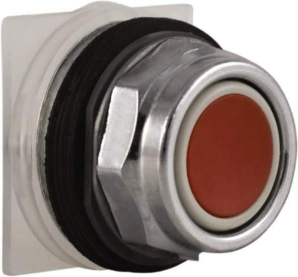 Schneider Electric - 30mm Mount Hole, Extended Straight, Pushbutton Switch Only - Round, Red Pushbutton, Momentary (MO), Weatherproof, Dust and Oil Resistant - Apex Tool & Supply