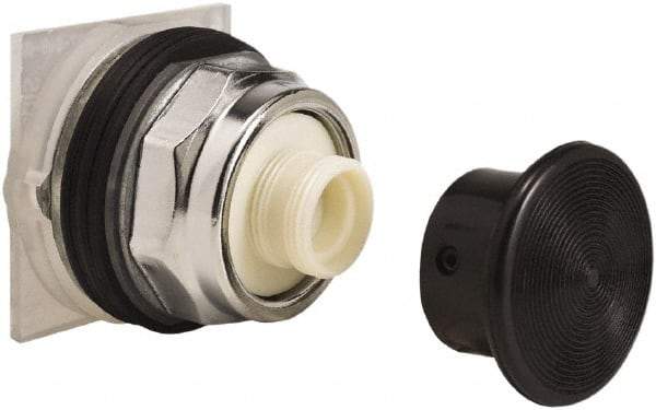 Schneider Electric - 30mm Mount Hole, Extended Straight, Pushbutton Switch Only - Black Pushbutton, Momentary (MO) - Apex Tool & Supply