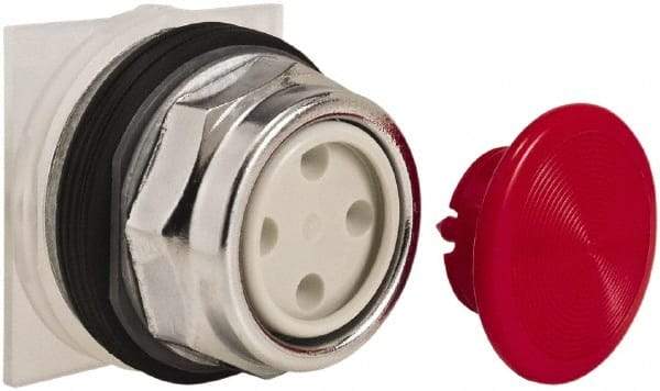 Schneider Electric - 30mm Mount Hole, Extended Straight, Pushbutton Switch Only - Round, Red Pushbutton, Momentary (MO), Weatherproof, Dust and Oil Resistant - Apex Tool & Supply
